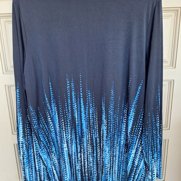 Susan Graver QVC Pullover Blue/Black Gradient SzXL Round Neck Long Sleeves - Picture 7 of 8